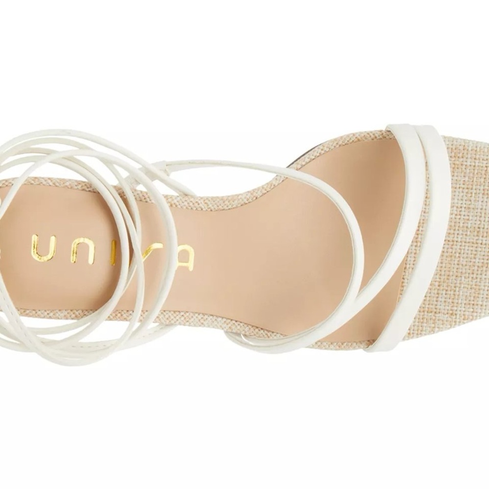 Unisa Canarie White Strappy Block Heel Sandals - Picture 2 of 3